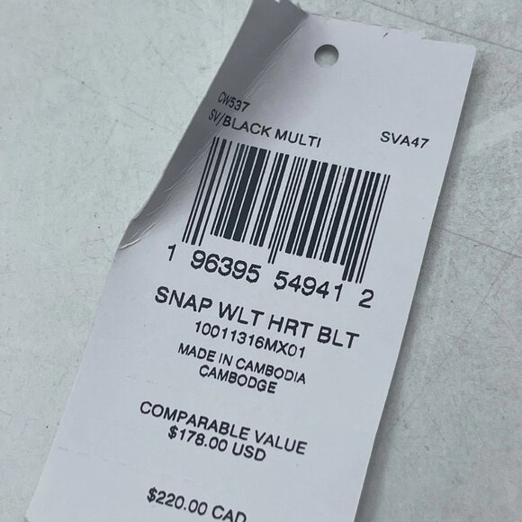 NEW COACH Women’s Snap Wallet with Heart Bolt Print Silver/Black Multi - Picture 11 of 11